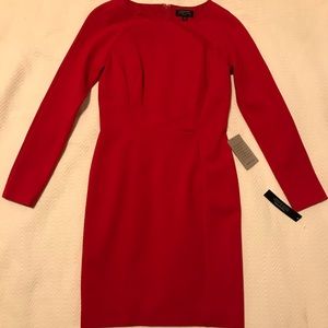 Tahari Long Sleeve Red Dress